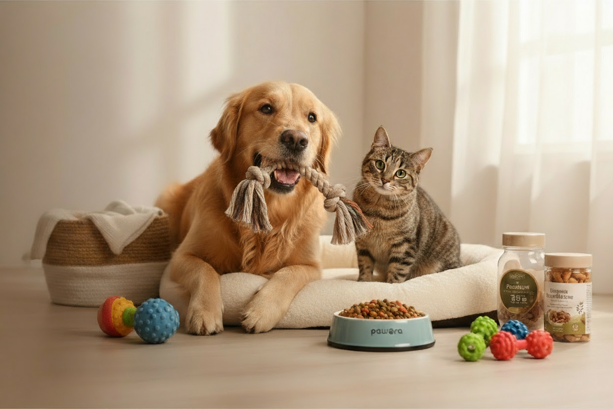 mache mir ein bild für die Homepage meines Haustiers onlineshops pawora.ch